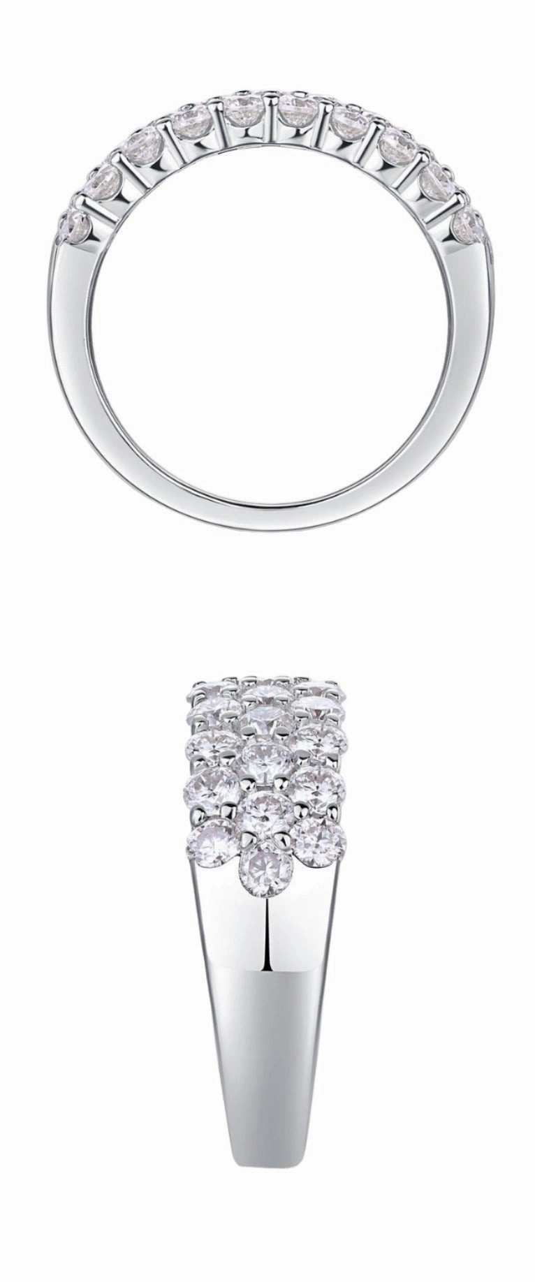 Lucky Charm Classic Emblem 1.86 Carat Luxurious 31 Stone Ring Band | S925 | Moissanite