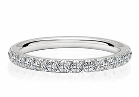 1 Carat Half Eternity Band Ring Stackable | S925 | Moissanite Contemporary Emblem