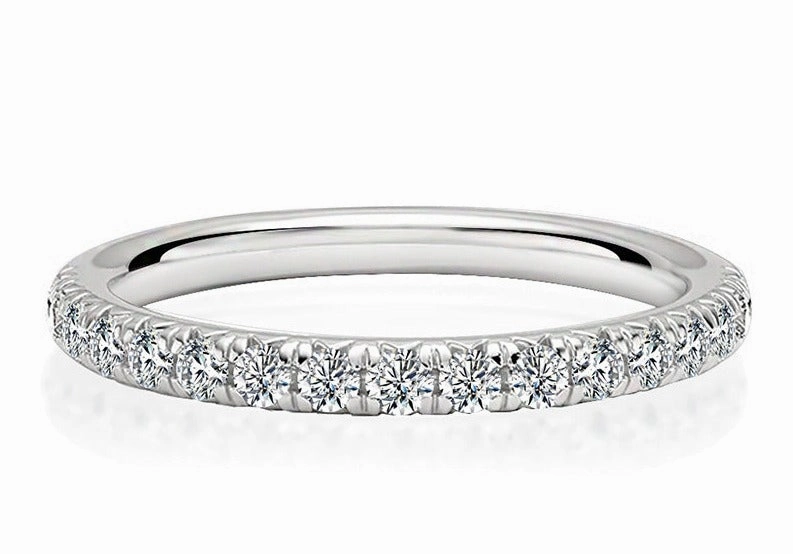 Elegant Jewelry 1 Carat Half Eternity Band Ring Stackable | S925 | Moissanite