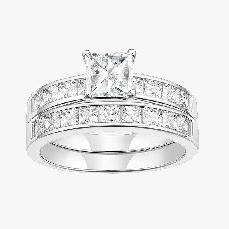 1 Carat Princess Cut Bridal Set Wedding Ring Bold Appeal