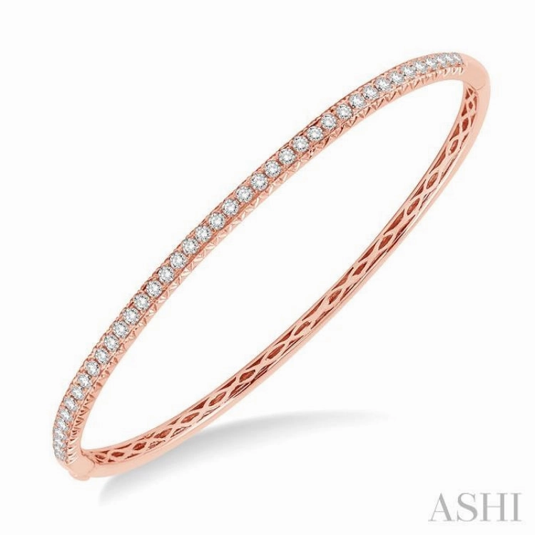 1 Ctw Round Cut Diamond Bangle in 14K Rose Gold Comprehensive Diversity