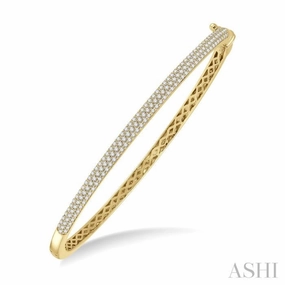 1 Ctw Round Cut Diamond Fashion Bangle in 14K Yellow Gold Fair trade
