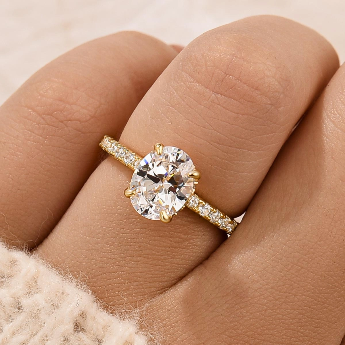 Versatile Accessory 2.0Ct Oval Cut Engagement Ring Travel Ring In Sterling Silver