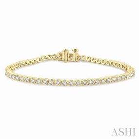 Happy Mixes Opportune Fusions 2 Ctw Round Cut Diamond Tennis Bracelet in 14K Yellow Gold
