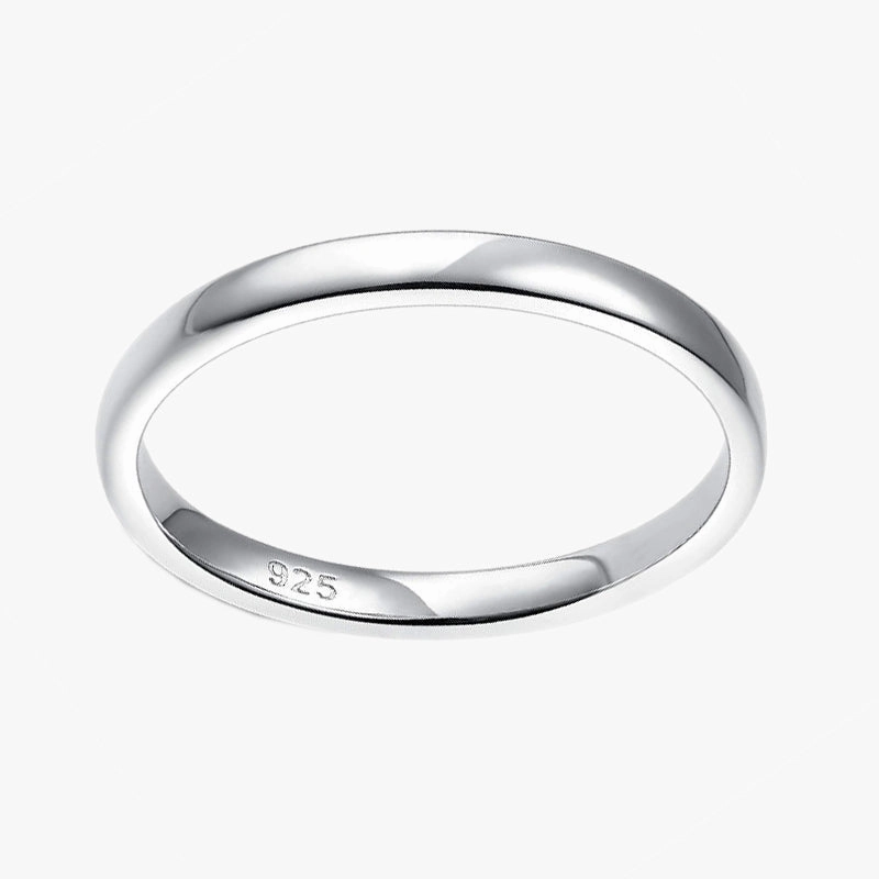Gleaming Glow 2MM Classic 925 Sterling Silver Wedding Bands