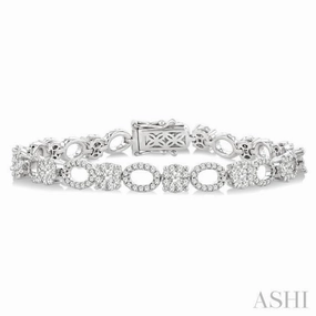 Timeless Investment 3 1/3 Ctw Lovebright Round Cut Diamond Bracelet in 14K White Gold