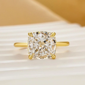 3.5Ct Cushion Cut Hidden Halo Engagement Ring Promise Ring For Her Luminous Shine