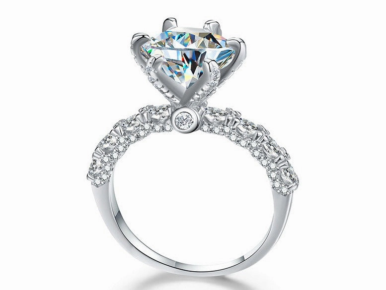 3 Carat Round Engagement Ring | S925 | Moissanite Contemporary Ornament
