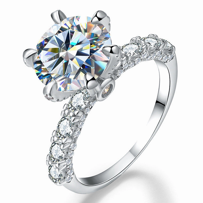 3 Carat Round Engagement Ring | S925 | Moissanite Soft Sparkle