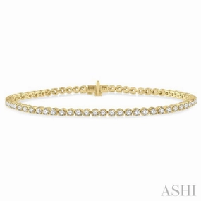 Graceful Shift 3 Ctw Round Cut Diamond Tennis Bracelet in 14K Yellow Gold