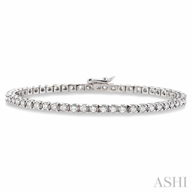3 Ctw Square Shape Round Cut Diamond Tennis Bracelet in 14K White Gold Exquisite Craftsmanship Recently Viewed