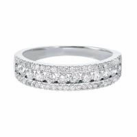 Sparkling Symbol 3 Row Diamond Channel Band .75 Cttw 14K White Gold