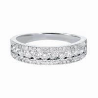 Practical Look 3 Row Diamond Channel Band .75 Cttw 14K White Gold