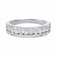 3 Row Diamond Channel Band .75 Cttw 14K White Gold Luxury Line