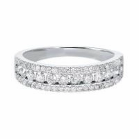 3 Row Diamond Channel Band .75 Cttw 14K White Gold Contemporary Trinket