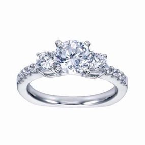 3-stone Diamond Engagement Ring 1.55 Cttw 14K White Gold gentle style Trend Setter