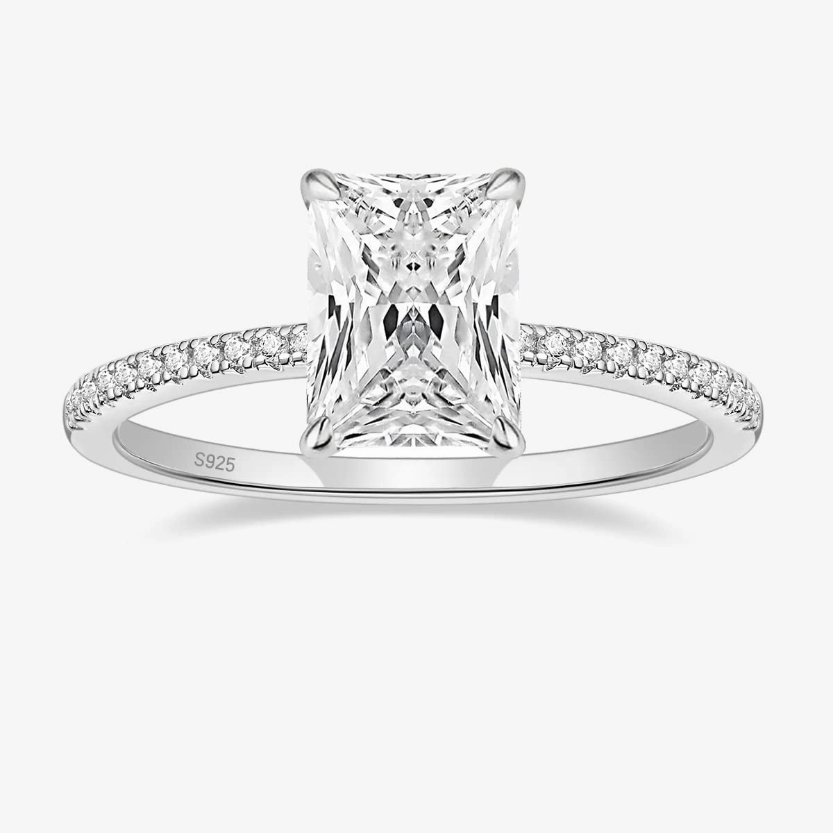 3CT 925 Sterling Silver Cubic Zirconia Rings Premium Sparkle