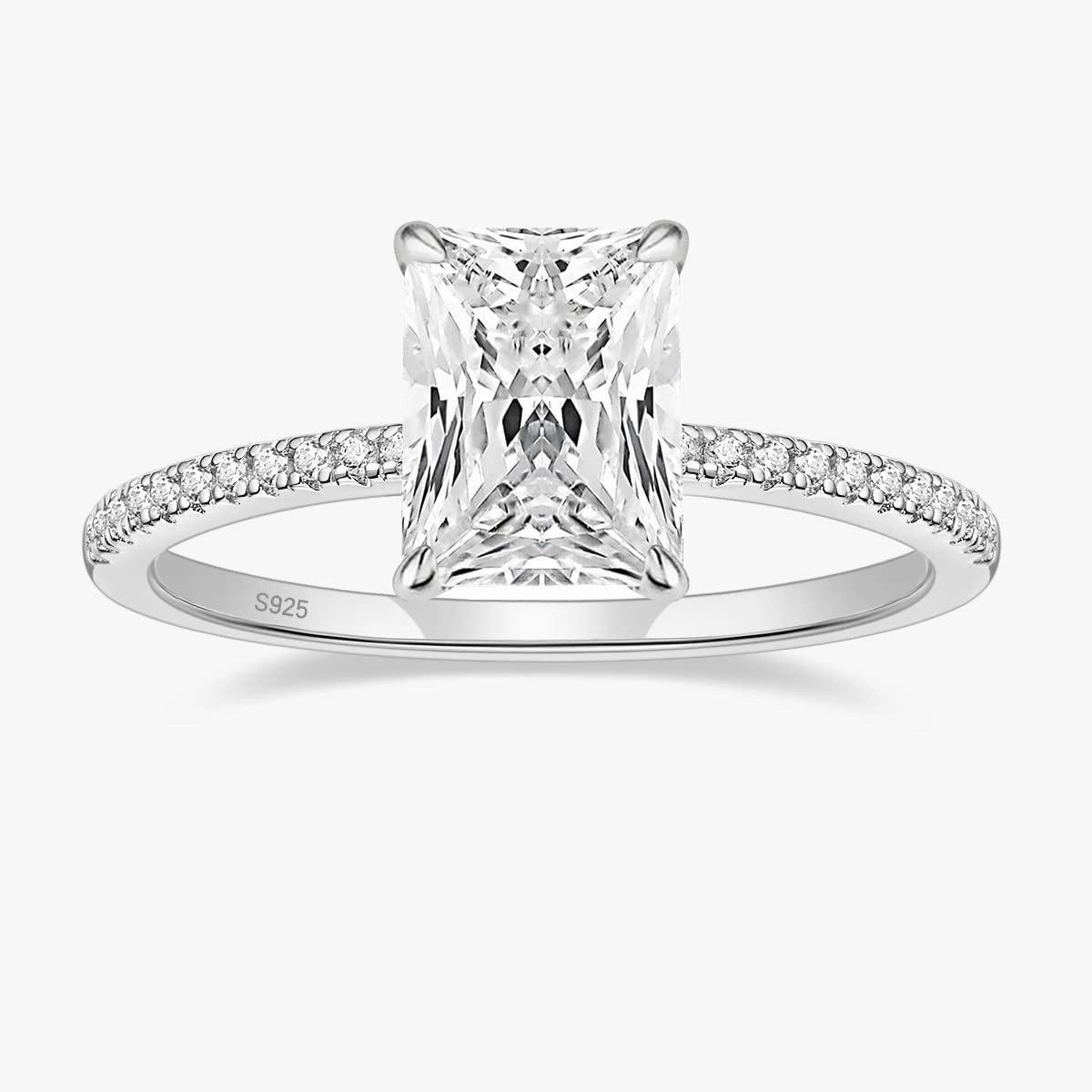 Simple Luxe 3CT 925 Sterling Silver Cubic Zirconia Rings