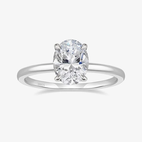 3CT Oval Cut Solitaire Cubic Zirconia Promise Ring Style Essential Muted Details