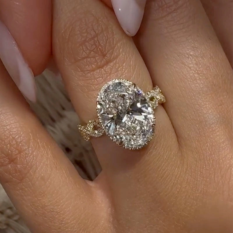 Fashion Look Sparkling Craft 4.5Ct Oval Cut Twist Engagement Ring Travel Rings In Sterling Silver