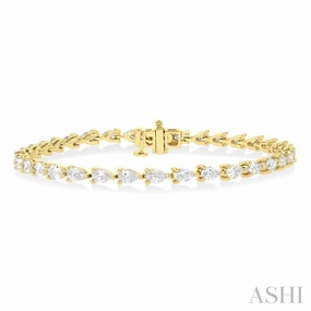 Tailored Design Unlimited Combinations 4 ctw East West Pear Cut Diamond Fashion Tennis Bracelet in 14K Yellow Gold