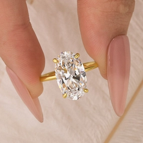 Timeless Accessories 5.0Ct Oval Cut Hidden Halo Engagement Ring Travel Ring In Sterling Silver