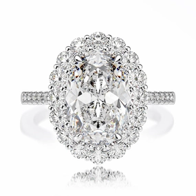 5.6 Carat Oval Lab Simulated Diamond Ring in 925 Sterling Silver Beautiful Article