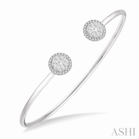 Top Shelf 5/8 ctw Lovebright Round Open Cuff Diamond Bangle in 14K White Gold
