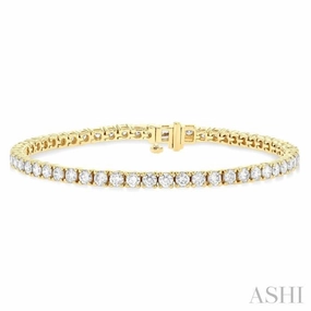 5 Ctw Round Cut Diamond Tennis Bracelet in 14K Yellow Gold Worry-Free Wear Recently Crafted