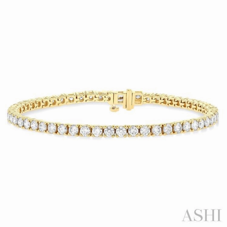 5 Ctw Round Cut Diamond Tennis Bracelet in 14K Yellow Gold Worry-Free Wear Recently Crafted