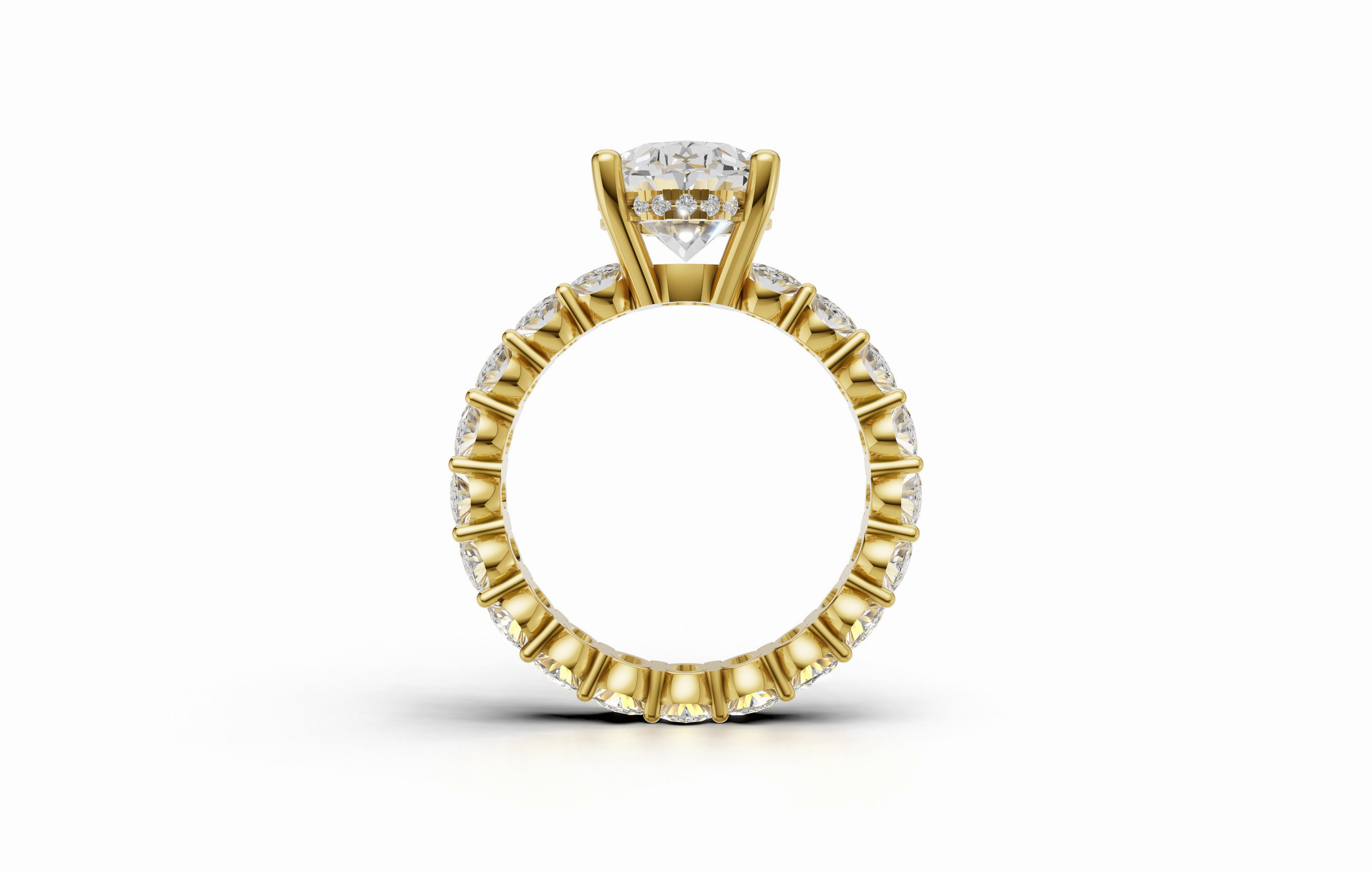 Luxury Purchase Fresh Spark 5CTW Oval Lab Grown Diamond Eternity Engagement Ring