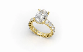 Bold Jewelry Dressing Up 5CTW Oval Lab Grown Diamond Eternity Engagement Ring