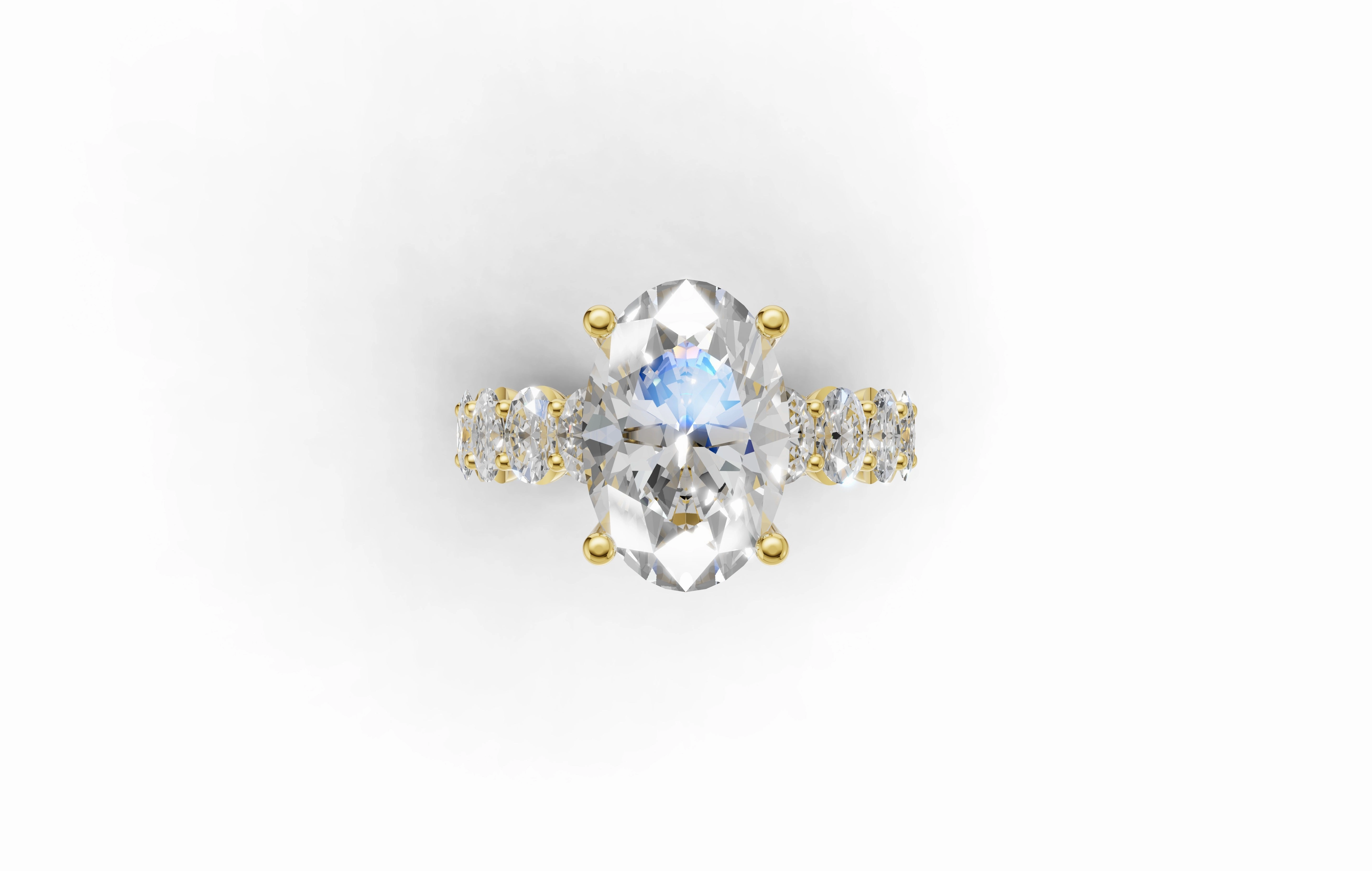 Contemporary Use 5CTW Oval Lab Grown Diamond Eternity Engagement Ring