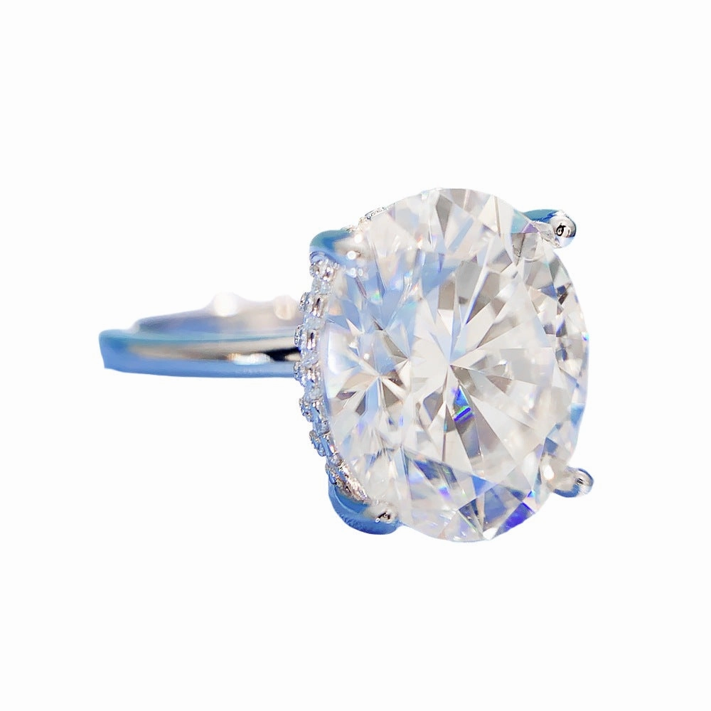 6 Carat Solitaire Oval Diamond Engagement Ring | S925 | Moissanite Romantic Accessory Fine Article