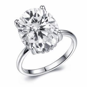 Inspiring Gift Hypoallergenic Piece 6 Carat Solitaire Oval Diamond Engagement Ring | S925 | Moissanite