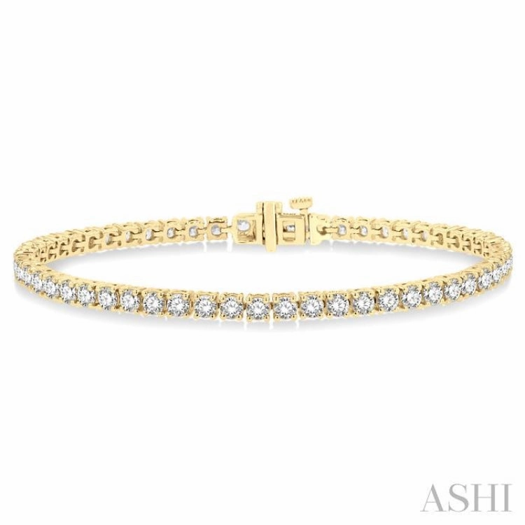 6 Ctw Round Cut Diamond Tennis Bracelet in 14K Yellow Gold Multi-View