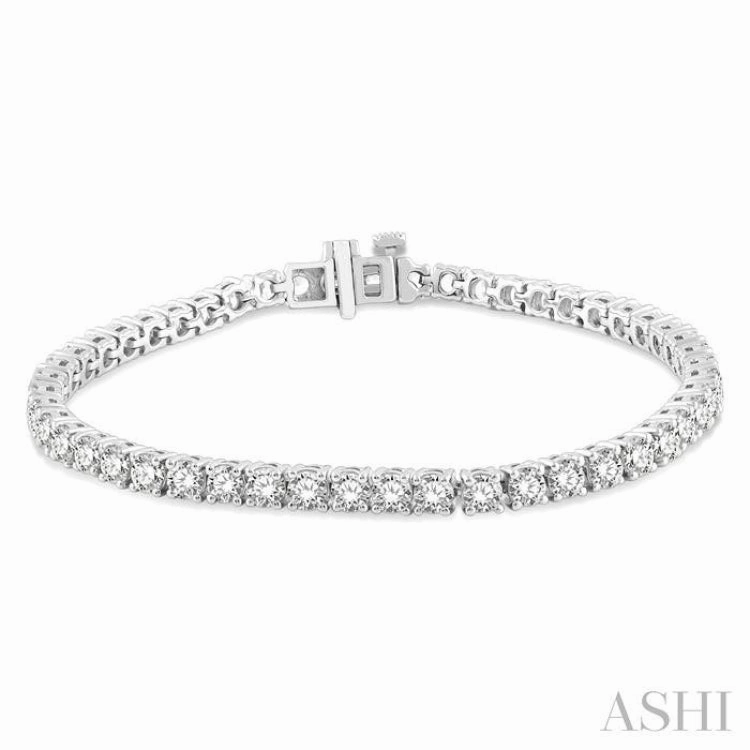 7 Ctw Round Cut Diamond Tennis Bracelet in 14K White Gold Heroic Perspective Nature Inspired