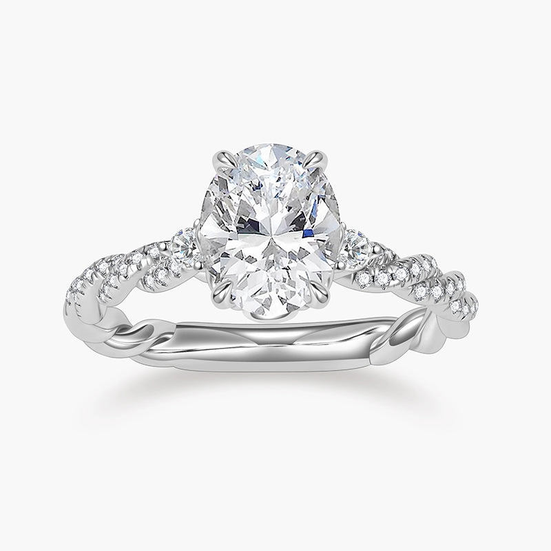 925 Oval Cut Engagement Rings For Women Minimalist Finish