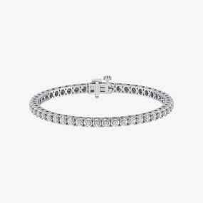 Contemporary Highlight Delicate Piece 925 Silver Circle Link Tennis Bracelet