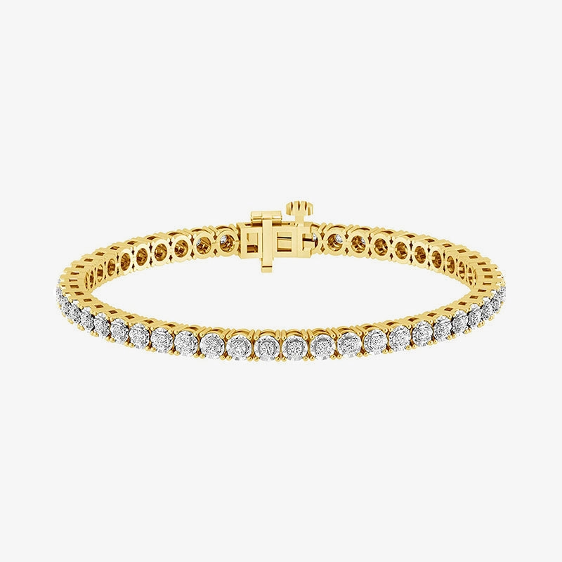 925 Silver Circle Link Tennis Bracelet Handmade Design