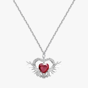925 Silver Heart Necklace Flat Lay Timeless Form