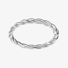 925 Sterling Silver Cute Twist Ring Shimmer Detail