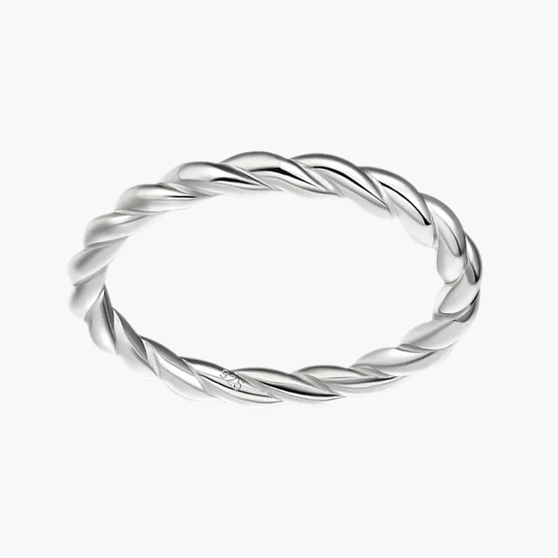 Timeless Look Shine Factor 925 Sterling Silver Cute Twist Ring