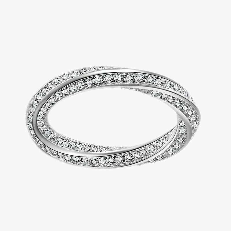 Shine Appeal 925 Sterling Silver Twisted Gems Ring