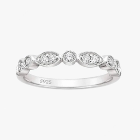 Minimal Chic 925 Sterling Silver Wedding Band Eternity Stackable Ring
