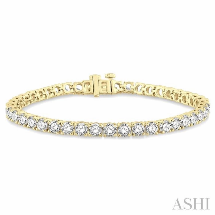 9 Ctw Round Cut Diamond Tennis Bracelet in 14K Yellow Gold Universal Fit