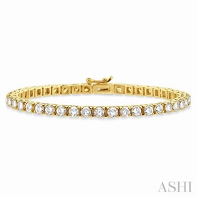 Everyday Essential 9 Ctw Square Shape Round Cut Diamond Tennis Bracelet in 14K Yellow Gold