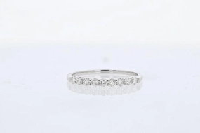 9-Stone Round Diamond Band 1/3 Cttw 14K White Gold Elegant Mark