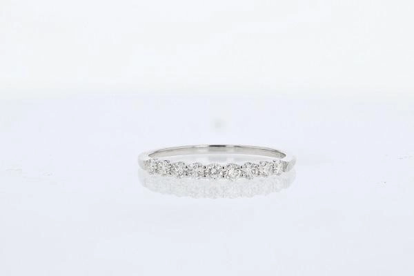 Refined Balance Contemporary Art 9-Stone Round Diamond Band 1/3 Cttw 14K White Gold