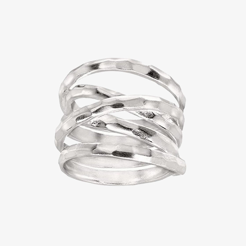 'Wrapped Up' Woven Overlapping Textured Band Ring Classy Vibe Classic Charm